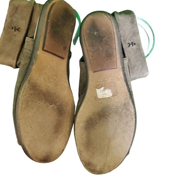 Henry Beguelin Embossed Leather Open Toe Ankle Booties Sandal Gray Sz 37.5/7-7.5 - Picture 7 of 9